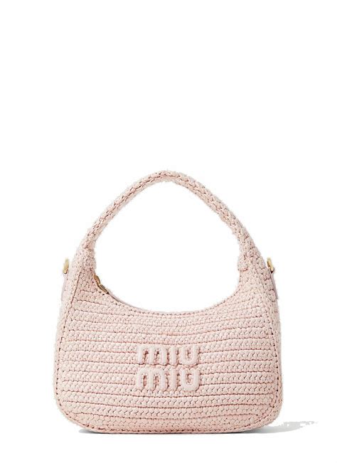 miu miu leather shoulder bag|Miu Miu crochet bag.